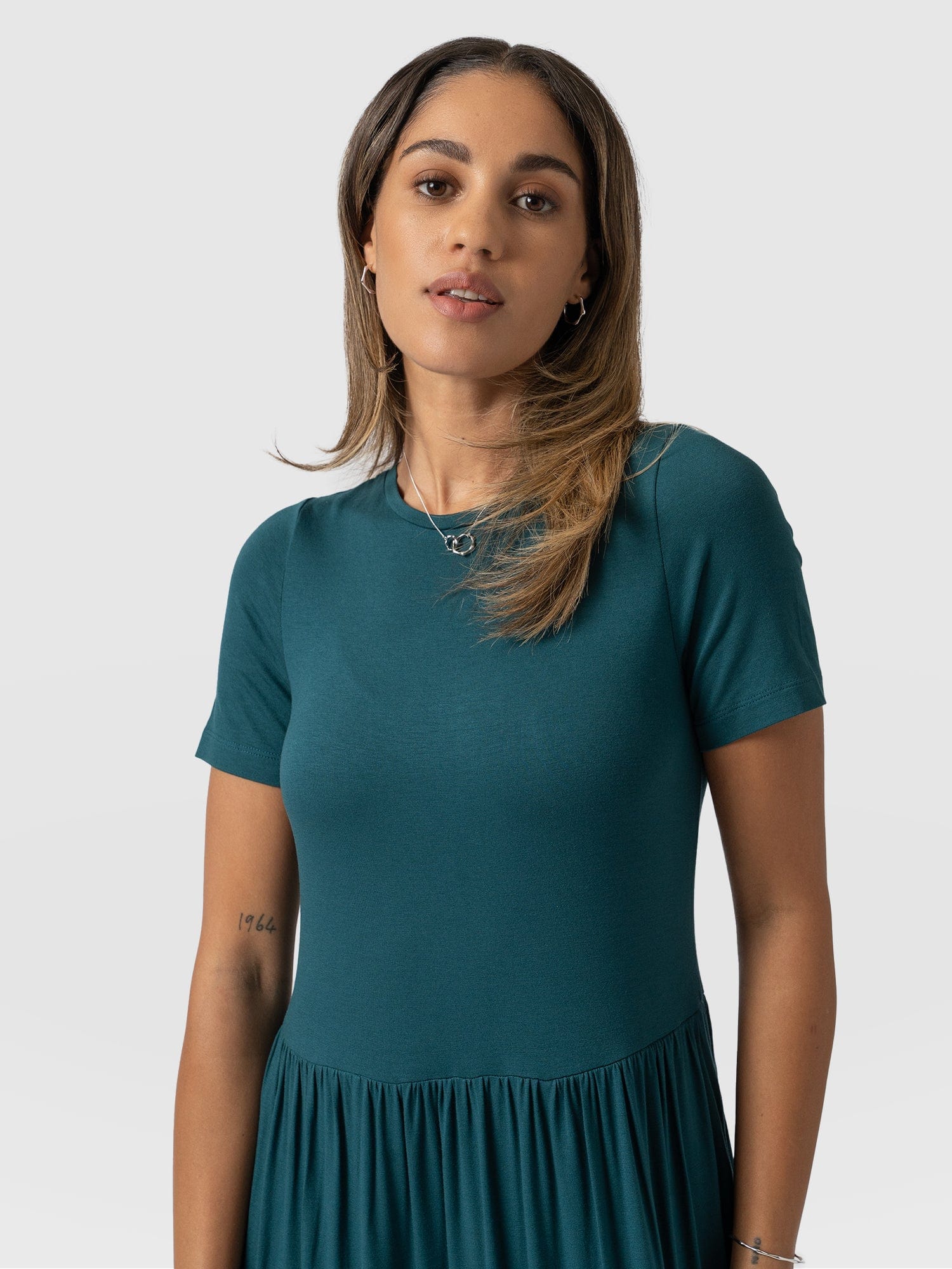 Greenwich Dress Short Sleeve - Deep Green